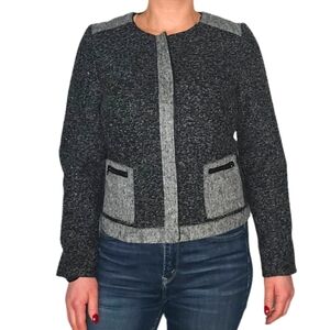 Liz Claiborne Zip Up Wool Mix JacketSize Medium Dark Grey